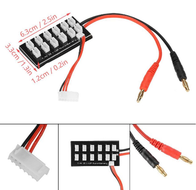 2S Lipo Battery Parallel Charging Board JSTPH2.0 3Pin For IMAX B6